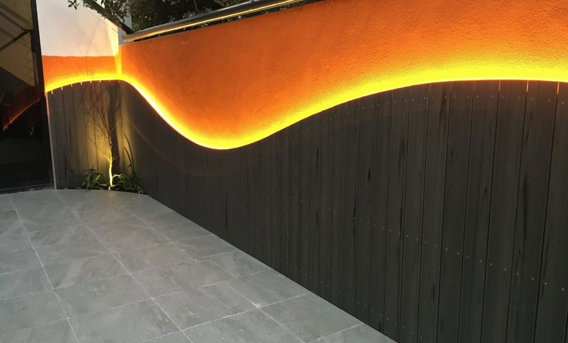 back lit feature wall